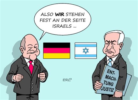 Netanjahu Scholz Von Erl Politik Cartoon TOONPOOL