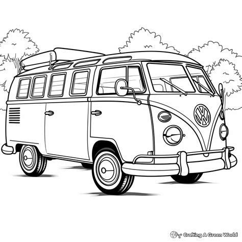Hippie Van Coloring Pages Free And Printable