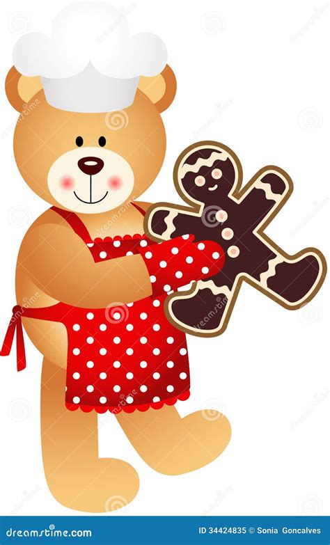 Cook Bear Cartoon Clipart Fun Cub Animal Decorate Birthday Cake For