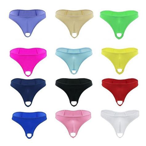 Mens Lingerie Micro Thong Bikini Front Hole Underwear G String Underpants Shopee Brasil