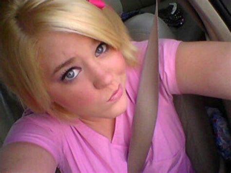 Blonde Short Hair Pink Shirt Pink Bow