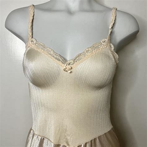 Vintage Warners Nude Blush Shine On Stretch Bodice Depop