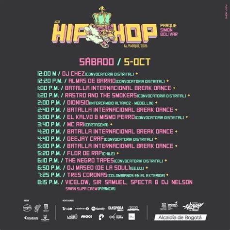 Hip Hop Al Parque 2019 Artistas Imagen Oficial Y Horarios