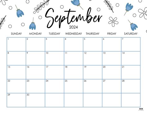 September 2024 Calendars 50 Free Printables Printabulk