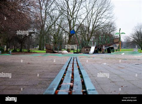 Empty Playground Bad Weather Stock Photo Alamy