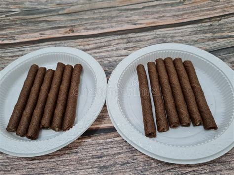 A Light Sweet Chocolate Snack In The Form Of A Crunchy Stick In
