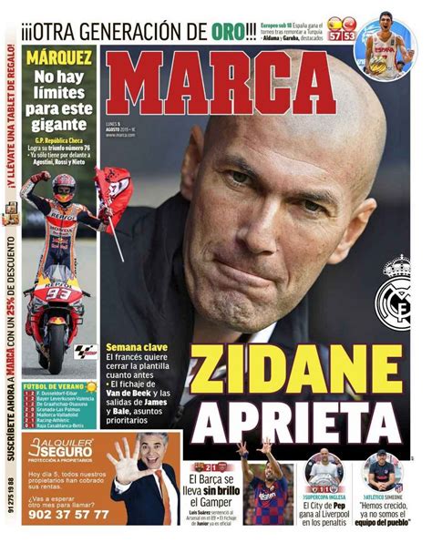 La Portada Del Diario Marca 05 08 2019