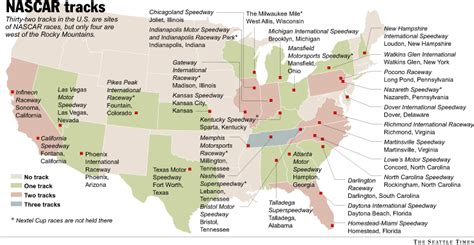 NASCAR Race Tracks Map