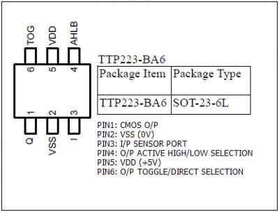 ttp223 pinout | Circuit, Electronics circuit, Dc circuit