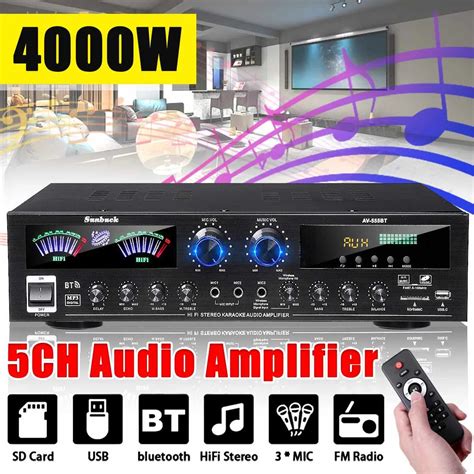 SUNBUCK AV555BT 4000W 5CH Heimkino Verstärker 12V bluetooth Home Power ...