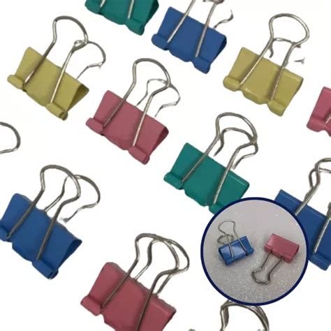 Prendedor De Papel Binder Clips Grampo Colorido Mm C Un