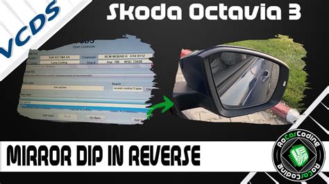 Mirror Dip In Reverse Skoda Octavia Vcds Coding Youtube