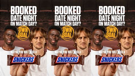 Snickers Launches Own Goal Campaign With Top Footballers Better