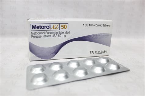 Metoprolol Succinate Extended Release Tablets USP 50mg Taj Pharma - Taj ...