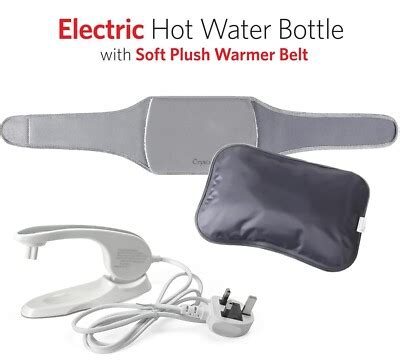 Rechargeable Hot Water Bottle Electric Soft Warmer Belt Plush Grey Back Stomach Ebay Uk