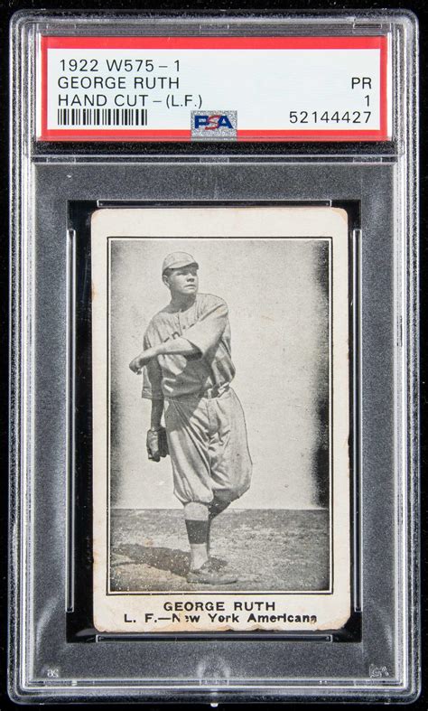 Sold Price Rare W Babe Ruth Card As Personally Presented By Babe Ruth In