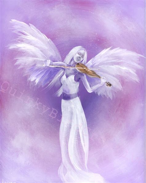 Angel Playing Violin Gift Print Of Original Painting Artwork Etsy