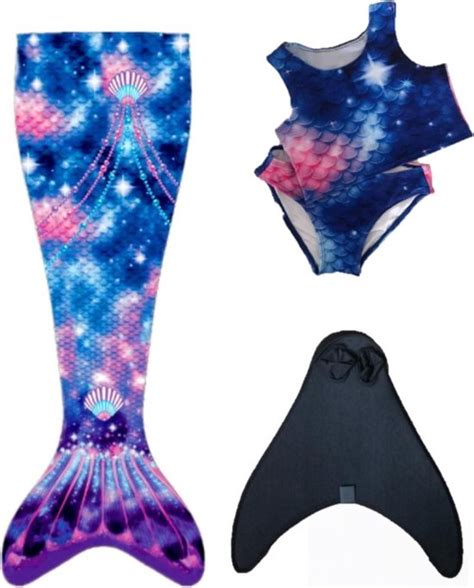 Zeemeerminstaart Dark Shell Maat Met Monovin Bikini Bol