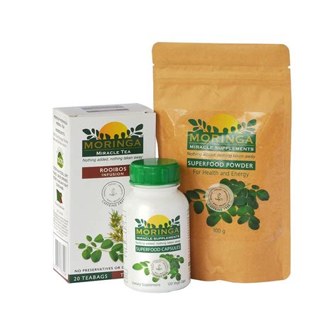 Moringa Capsules, Moringa Powder and Moringa Tea - Rooibos Infusion ...