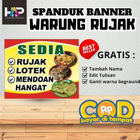 SPANDUK BANNER WARUNG JUALAN RUJAK Lazada Indonesia