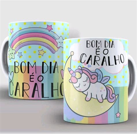 Caneca Cerâmica Premium Unicórnio Malcriado 325ml Elo7