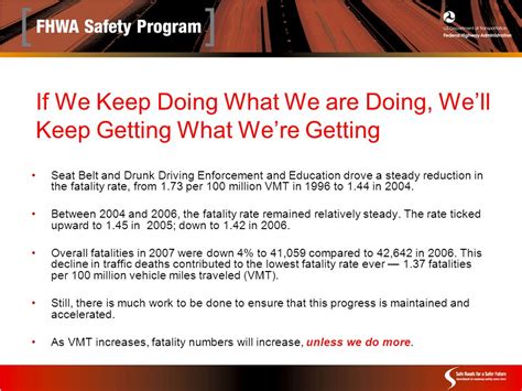 Working Together To Save Lives An Introduction To The Fhwa Safety