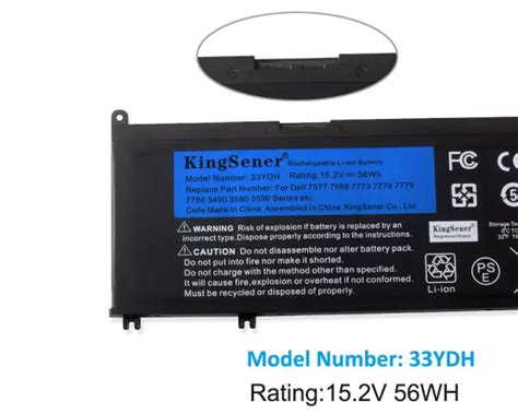 33YDH Battery For Dell Latitude 13 14 Inspiron 15 17 Series - kingsener.com