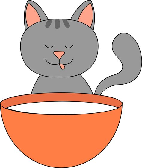 Cat Drinking Milk Clipart