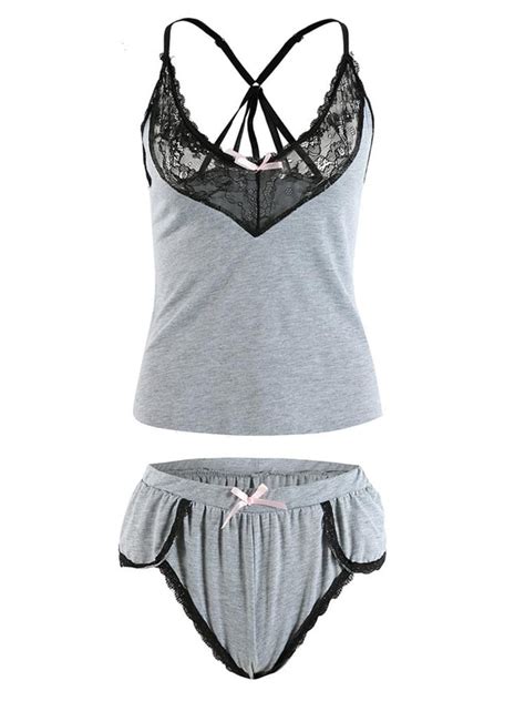 Ensemble lingerie sexy débardeur en dentelle Tous en Pyjama