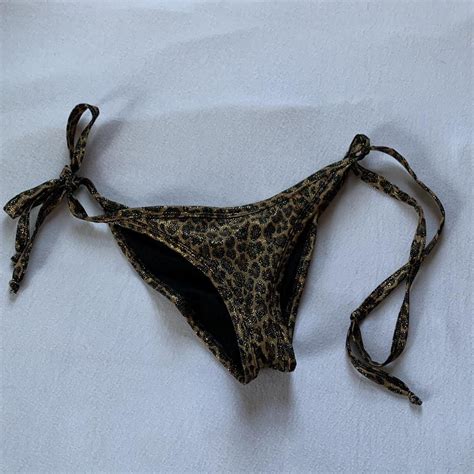 Iridescent Leopard Print Bikini Bottom Ties On Depop