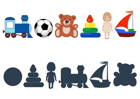 Найди тень от игрушки, игра Teaching Kindergarten, Preschool Learning ...