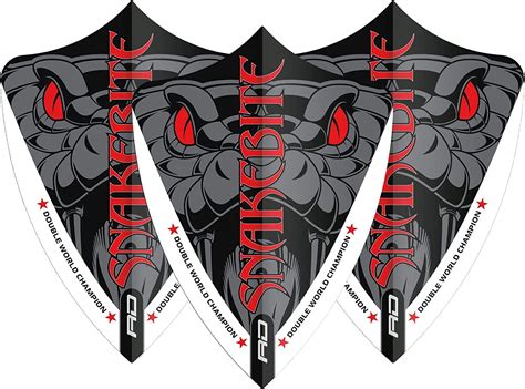RED DRAGON Peter Wright Snakebite Hardcore Ionic DWC Dart Flights 3 Sets Per Pack 9 Dart