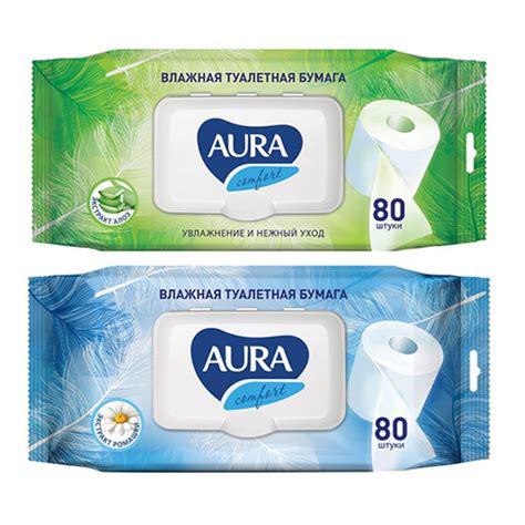Влажная туалетная бумага 80шт AURA ULTRA COMFORT с крышкой купить оптом ...