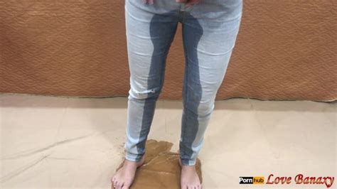 Piss In Jeans And Stuffing Wet Panties Inside Pussy Masturbating