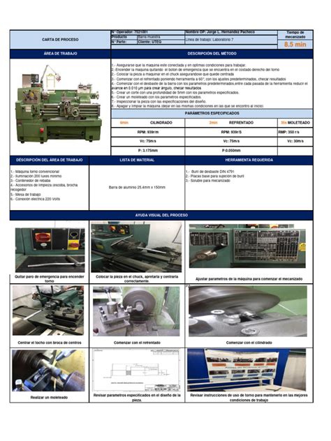 Carta De Proceso Descargar Gratis Pdf Mecanizado Herramientas