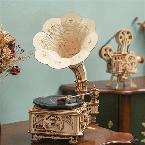 Diy 3d Moving Gears Puzzle Classic Gramophone 424 Pieces Diy 3d