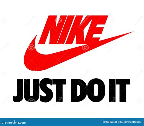 El Logotipo De Nike Rojo Y Sólo Hágalo Con El Símbolo Negro Con El