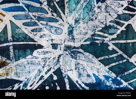 Geometry Hot Batik Background Texture Handmade On Silk Abstract Surrealism Art Stock Photo