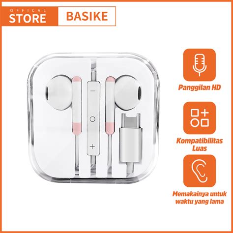 Jual HOT BASIKE Headset Kabel Gaming Type C Music In Ear Earphone Warna Warni For Xiaomi