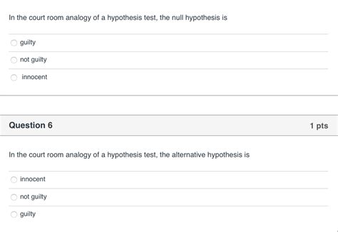 Solved In The Court Room Analogy Of A Hypothesis Test The Chegg