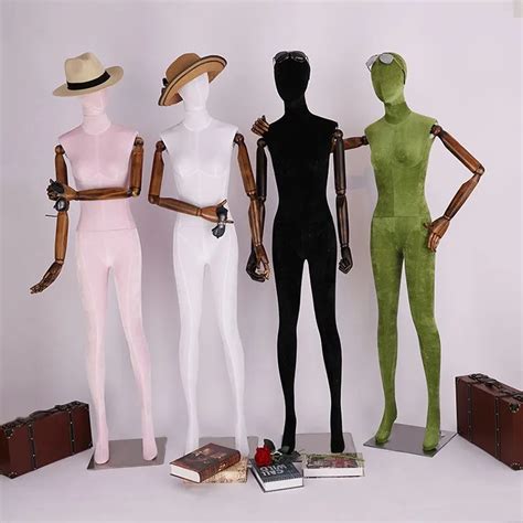 Xinji Red Color Fabric Female Mannequin Covered Fabric Full Body