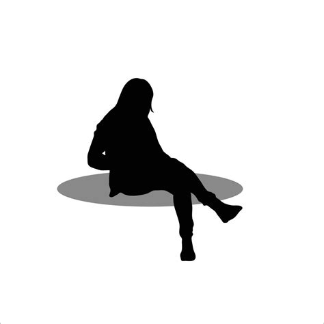 Girl sitting silhouette 33534339 Vector Art at Vecteezy