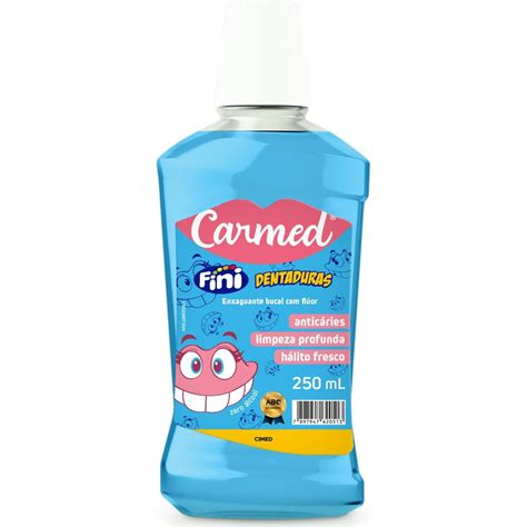 Enxaguante Bucal Com Fluor - Enxaguante Bucal Com Flúor Carmed Fini Dentadura 250ml | Shopee Brasil