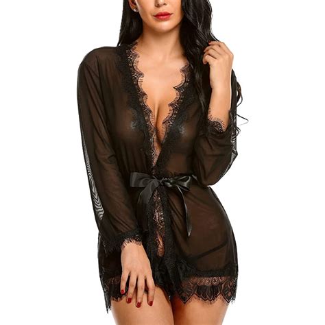 Nightdress Lingerie Lace Charming Bathrobe For Women Free Size Fancyra