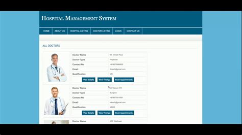 Hospital Management System Php And Mysql Project Source Code Php