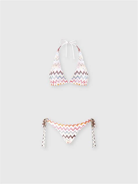 Bikini With Neck Tie And Adjustable Bottoms Multicoloured Missoni