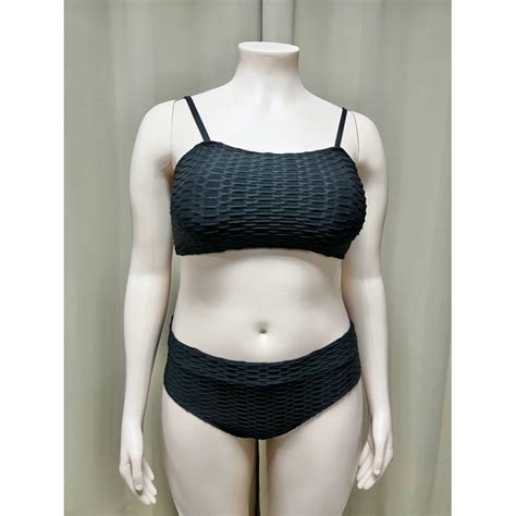 Plus Size Two Piece Swimsuit Xl Bikini Set Black Shopee Philippines