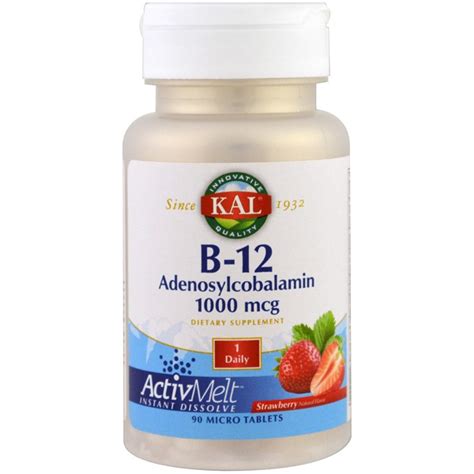 Kal B 12 Adenosylcobalamin Strawberry 1000 Mcg 1source
