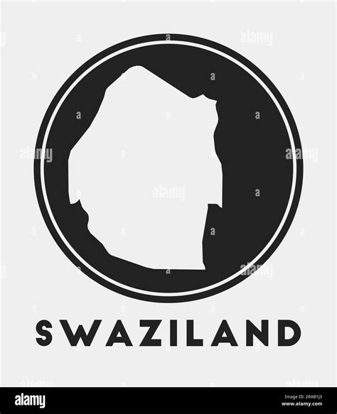 Swaziland Icon Round Logo With Country Map And Title Stylish