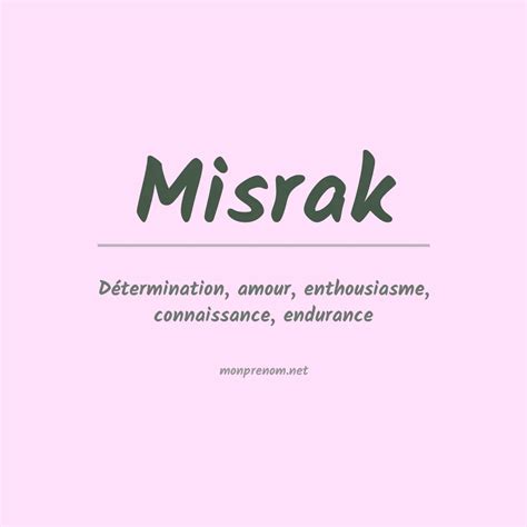 Signification Du Prénom Misrak